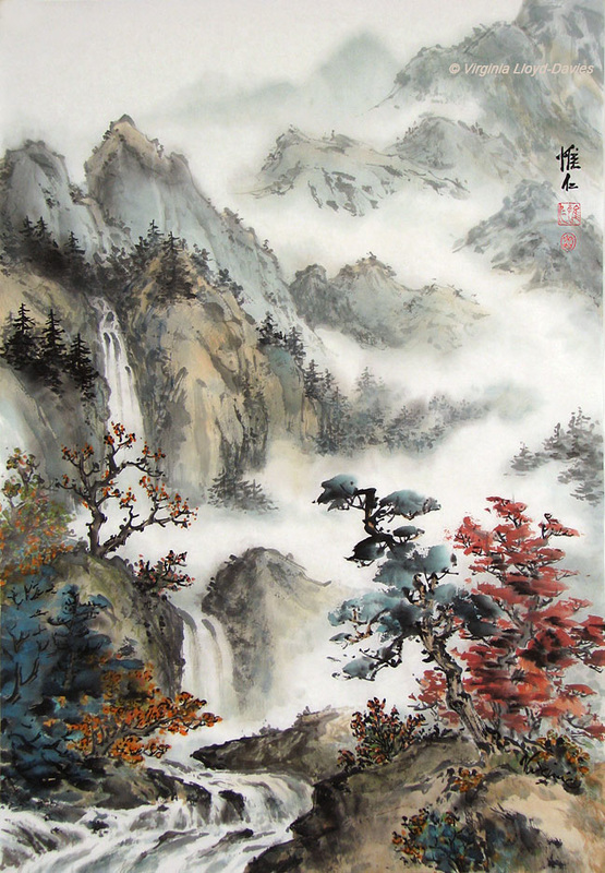 Completed Chinese Brush Painting, signed and chopped