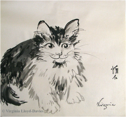 Chinese Brush Painting of Cat
