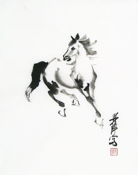 black ink Chinese horse